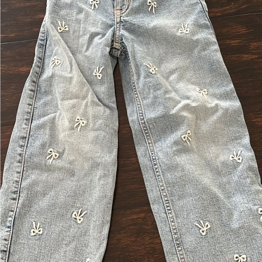 abercrombie kids Light Blue High-Rise Wide Leg Jeans